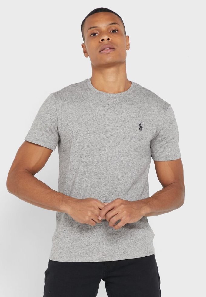 T-shirts ras du cou essentiels Ralph Lauren gris pour hommes