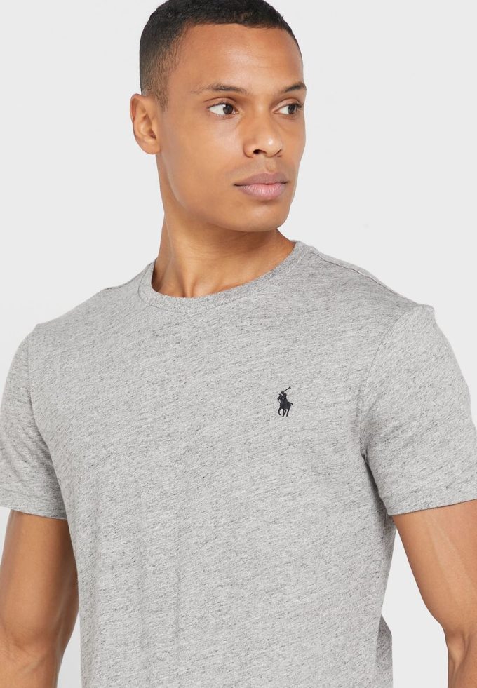 T-shirts ras du cou essentiels Ralph Lauren gris pour hommes