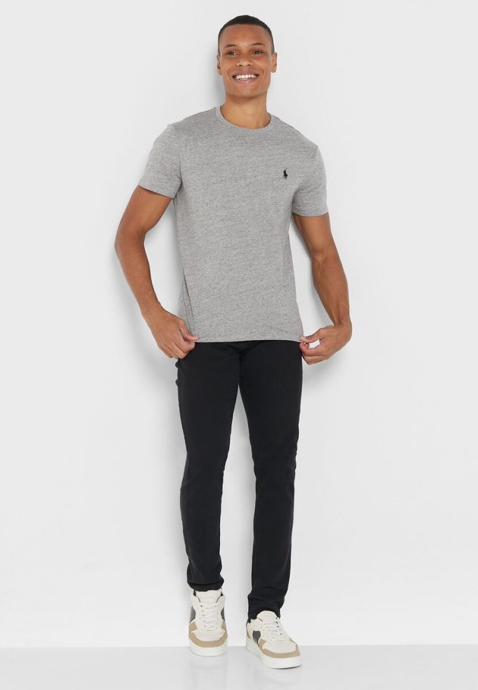 T-shirts ras du cou essentiels Ralph Lauren gris pour hommes