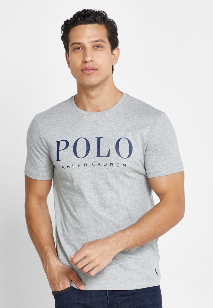 T-shirts ras du cou gris avec logo Ralph Lauren pour homme T-shirts ras du cou gris avec logo Ralph Lauren pour homme
