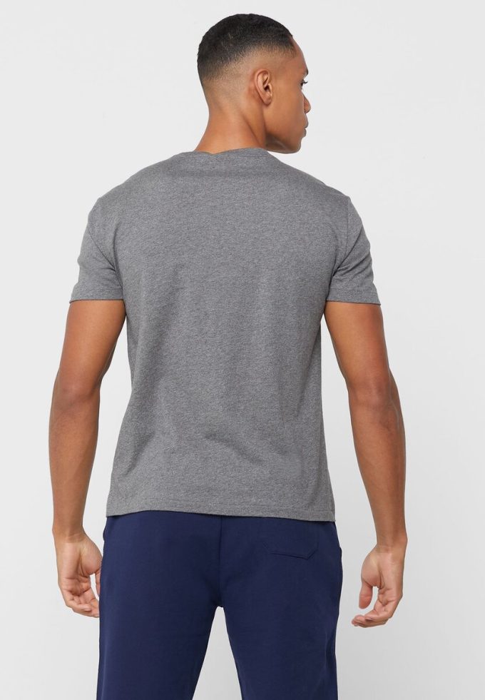 T-shirts ras du cou gris avec logo Ralph Lauren pour homme