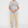 T-shirts ras du cou gris avec logo Ralph Lauren pour homme