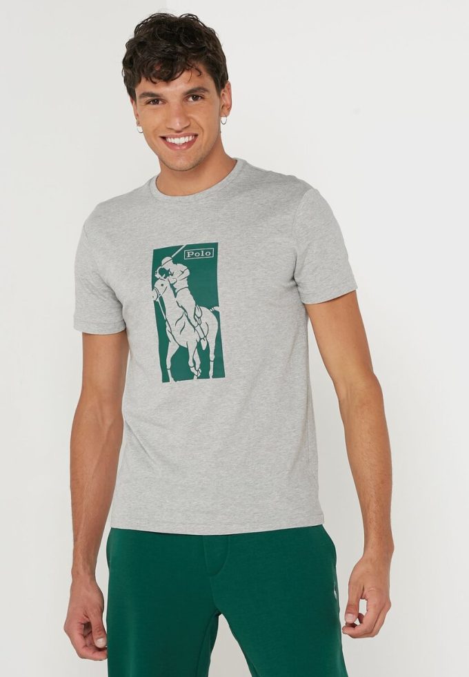 T-shirts ras du cou imprimés gris Ralph Lauren pour hommes