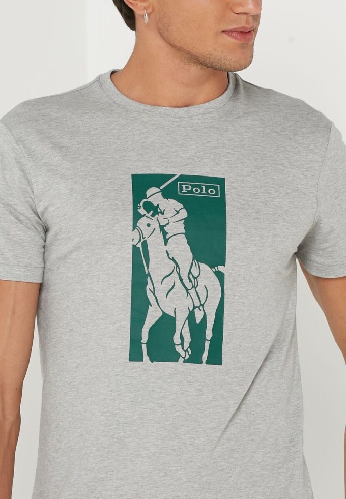 T-shirts ras du cou imprimés gris Ralph Lauren pour hommes