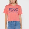 T-shirts rouges à logo graphique Ralph Lauren pour femmes