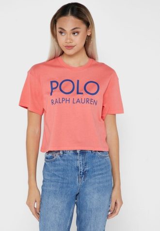 T-shirts rouges à logo graphique Ralph Lauren pour femmes