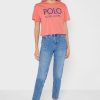 T-shirts rouges à logo graphique Ralph Lauren pour femmes