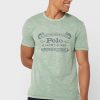 T-shirts verts à col ras du cou avec logo Ralph Lauren pour hommes T-shirts verts à col ras du cou avec logo Ralph Lauren pour hommes