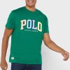 T-shirts verts à col ras du cou avec logo Ralph Lauren pour hommes T-shirts verts à col ras du cou avec logo Ralph Lauren pour hommes