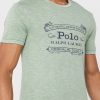T-shirts verts à col ras du cou avec logo Ralph Lauren pour hommes T-shirts verts à col ras du cou avec logo Ralph Lauren pour hommes