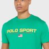 T-shirts verts à col ras du cou avec logo Ralph Lauren pour hommes T-shirts verts à col ras du cou avec logo Ralph Lauren pour hommes