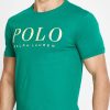 T-shirts verts à col ras du cou avec logo Ralph Lauren pour hommes T-shirts verts à col ras du cou avec logo Ralph Lauren pour hommes