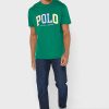 T-shirts verts à col ras du cou avec logo Ralph Lauren pour hommes T-shirts verts à col ras du cou avec logo Ralph Lauren pour hommes