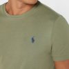 T-shirts verts à col ras du cou et logo poitrine Ralph Lauren pour homme