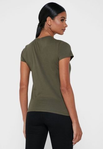 T-shirts verts à col rond et imprimé graphique Ralph Lauren pour femmes
