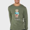 T-shirts verts à col rond et imprimé graphique Ralph Lauren pour hommes T-shirts verts à col rond et imprimé graphique Ralph Lauren pour hommes
