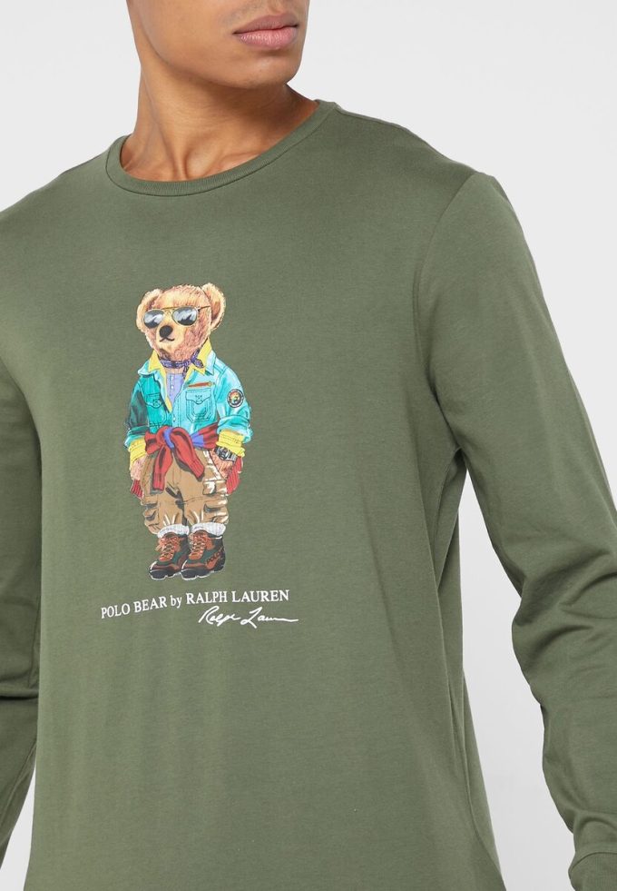 T-shirts verts à col rond et imprimé graphique Ralph Lauren pour hommes T-shirts verts à col rond et imprimé graphique Ralph Lauren pour hommes