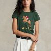 T-shirts verts en jersey avec logo équestre Ralph Lauren pour femme T-shirts verts en jersey avec logo équestre Ralph Lauren pour femme