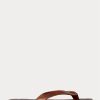 Tongs en cuir marron foncé pour hommes Ralph Lauren