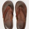 Tongs en cuir marron foncé pour hommes Ralph Lauren