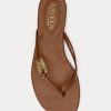 Tongs en cuir nappa marron Emalia de Ralph Lauren pour femmes