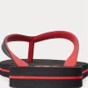 Tongs noires/rouges pour hommes Ralph Lauren Bolt Pony Tongs noires/rouges pour hommes Ralph Lauren Bolt Pony