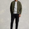 Vestes aviateur olive en tricot double pour homme Ralph Lauren Vestes aviateur olive en tricot double pour homme Ralph Lauren