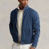 Vestes bleues en sergé de lin mélangé à chevrons pour homme Ralph Lauren
