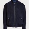 Vestes bomber en daim bleu marine Ralph Lauren pour homme Vestes bomber en daim bleu marine Ralph Lauren pour homme