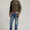 Vestes bomber en polaire brossée vertes Ralph Lauren pour hommes Vestes bomber en polaire brossée vertes Ralph Lauren pour hommes