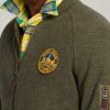 Vestes bomber en polaire brossée vertes Ralph Lauren pour hommes Vestes bomber en polaire brossée vertes Ralph Lauren pour hommes