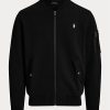 Vestes bomber noires en maille double pour hommes Ralph Lauren