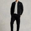 Vestes bomber noires en maille double pour hommes Ralph Lauren
