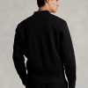 Vestes bomber noires en maille double pour hommes Ralph Lauren