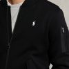 Vestes bomber noires en maille double pour hommes Ralph Lauren