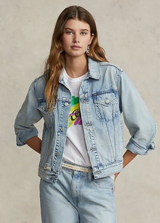 Vestes camionneur en denim bleu Ralph Lauren pour femmes