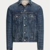Vestes camionneur en denim bleu Ralph Lauren pour hommes