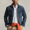 Vestes camionneur en denim bleu Ralph Lauren pour hommes