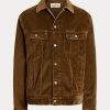 Vestes camionneur en velours côtelé extensible marron Ralph Lauren pour homme Vestes camionneur en velours côtelé extensible marron Ralph Lauren pour homme