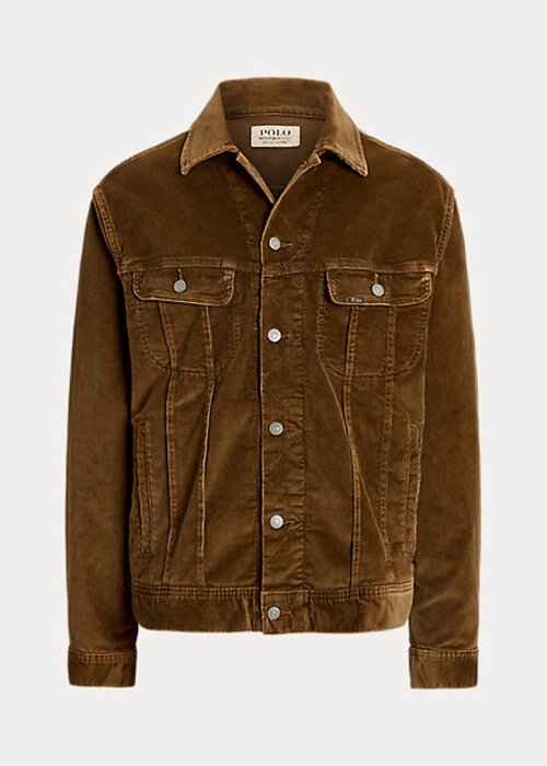 Vestes camionneur en velours côtelé extensible marron Ralph Lauren pour homme Vestes camionneur en velours côtelé extensible marron Ralph Lauren pour homme