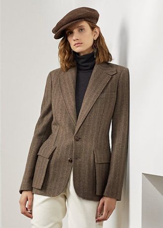 Vestes à chevrons marron Ralph Lauren Preston pour femmes