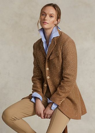 Vestes à chevrons pailletées Ralph Lauren marron pour femme