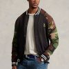 Vestes de baseball en polaire multicolores à manches camouflage Ralph Lauren pour hommes