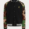 Vestes de baseball en polaire multicolores à manches camouflage Ralph Lauren pour hommes