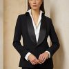 Vestes de smoking en laine noire pour femmes Ralph Lauren Sawyer Vestes de smoking en laine noire pour femmes Ralph Lauren Sawyer