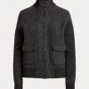 Vestes en cachemire à carreaux Glen Plaid Ralph Lauren gris foncé pour femmes Vestes en cachemire à carreaux Glen Plaid Ralph Lauren gris foncé pour femmes