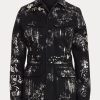 Vestes en denim noir ornées Bacall pour femmes de Ralph Lauren Vestes en denim noir ornées Bacall pour femmes de Ralph Lauren