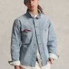 Vestes en jean indigo à micro-carreaux bleus pour hommes Ralph Lauren Vestes en jean indigo à micro-carreaux bleus pour hommes Ralph Lauren