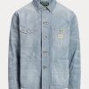 Vestes en jean indigo à micro-carreaux bleus pour hommes Ralph Lauren Vestes en jean indigo à micro-carreaux bleus pour hommes Ralph Lauren