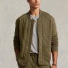 Vestes en jersey matelassé de luxe olive pour hommes Ralph Lauren Vestes en jersey matelassé de luxe olive pour hommes Ralph Lauren